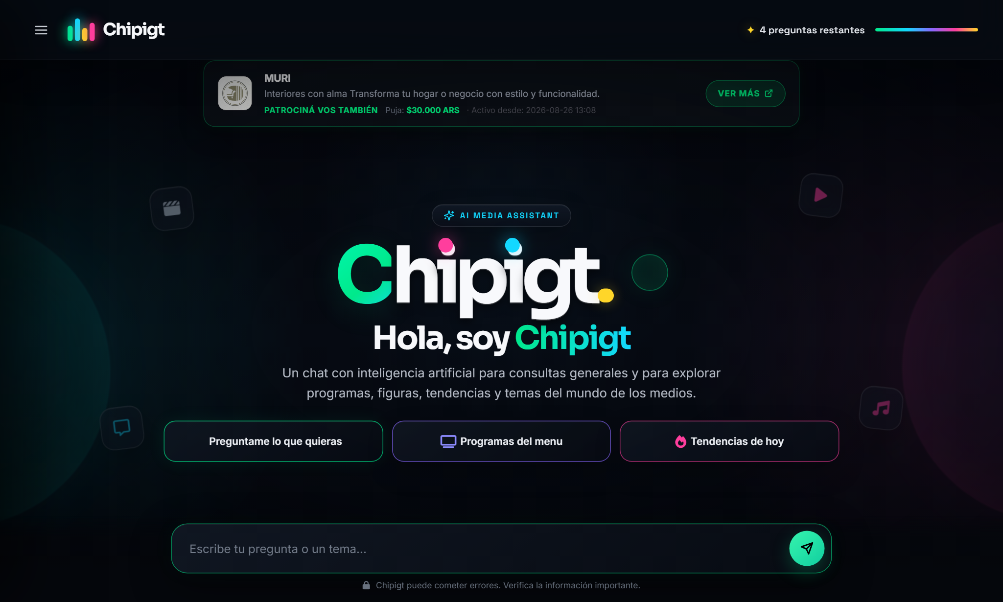 Captura de pantalla de Chipigt